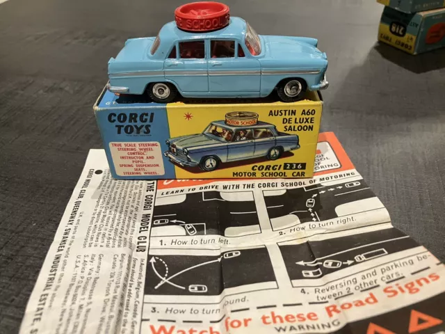 Corgi Toys #236 Driving  School  Car, Austin A60 , De Luxe  Saloon  NMIB