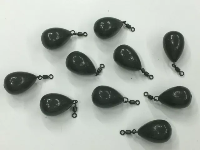 Pack of 10 x TMC 3oz Pear Swivel lead weights. Carp / Coarse + FREE GIFT