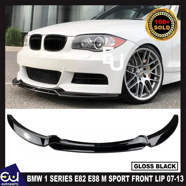 Gloss Black Front Splitter Lip For BMW 1 Series E82 E88 M Sport (2007-2013)