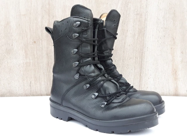 Genuine Army Surplus German Forces Para Boots Small Sizes Black Leather MK6