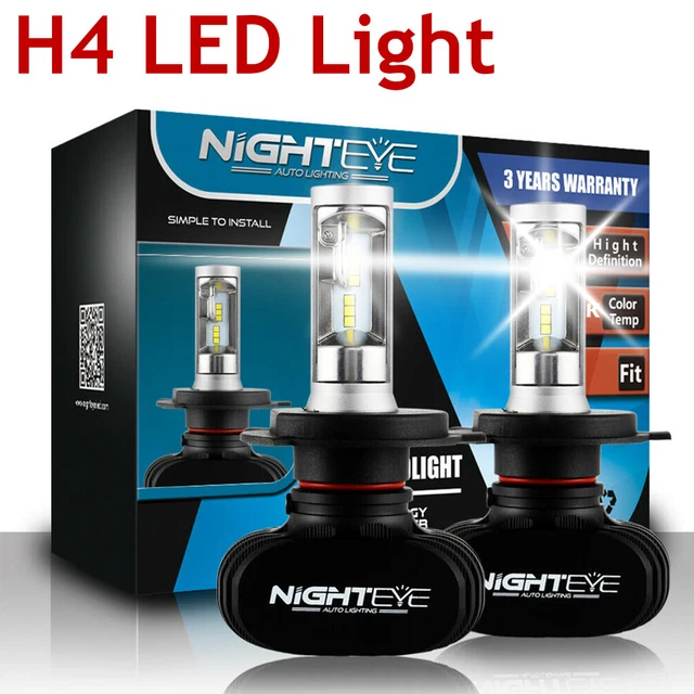 Nightteye 2 Pezzi Lampadina H4 Hi/Low Beam Auto Moto Fari Luce 6500K CSP