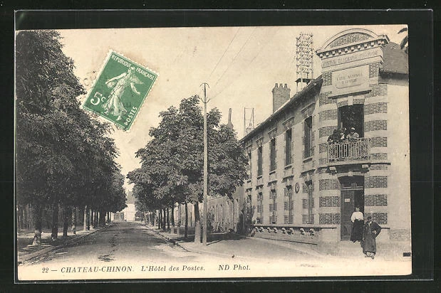 CPA Chateau-Chinon, L´Hotel des Postes