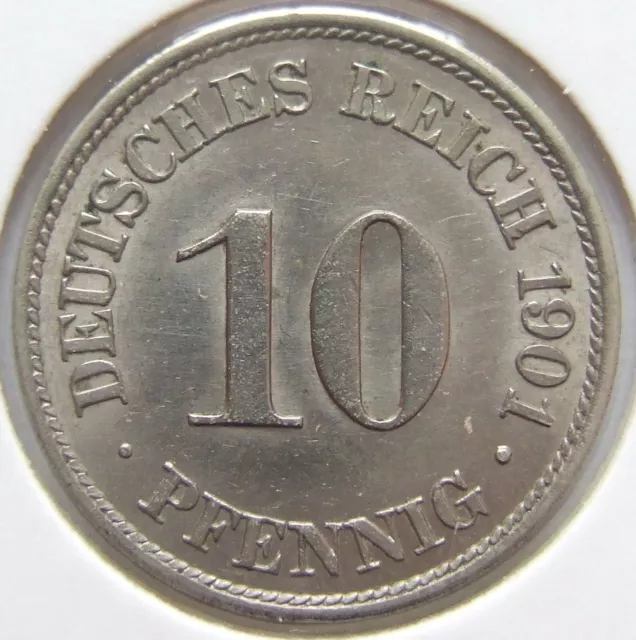 Moneta Reich Tedesco Impero Tedesco 10 Pfennig 1901 A IN Extremely fine