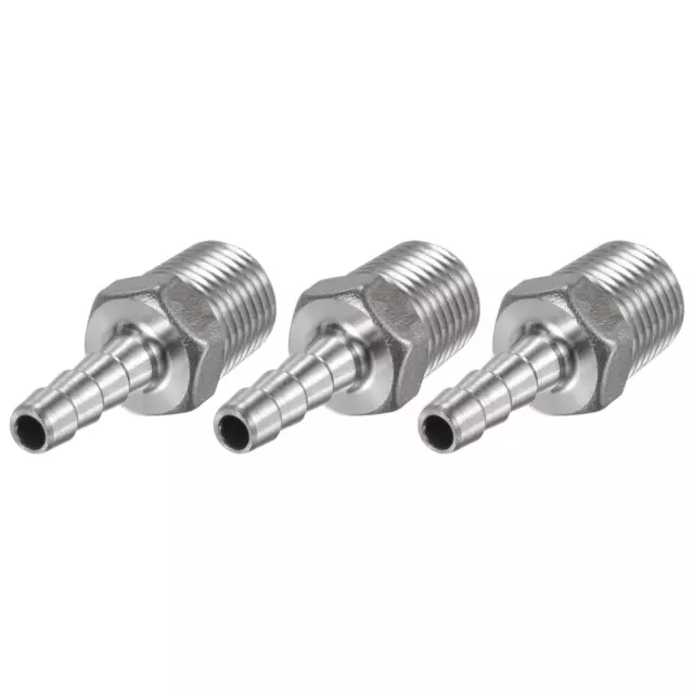 Manguera Espiga Montaje 6mm OD X 1/4PT Macho Rosca Recto Tubo Conector, 3uds