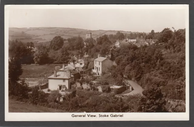 Postcard Stoke Gabriel nr Paignton Devon village General View posted 1954 RP