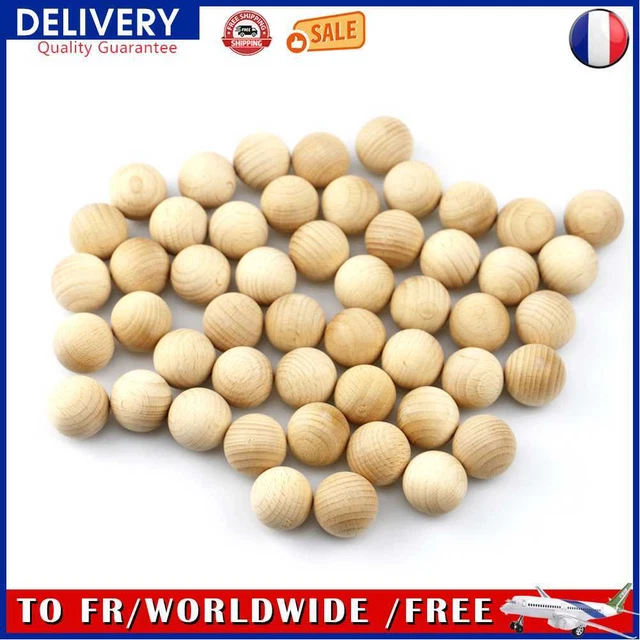 50pcs Natural Round Wood Beads for Jewelry Making Bracelet Necklace Accessories
