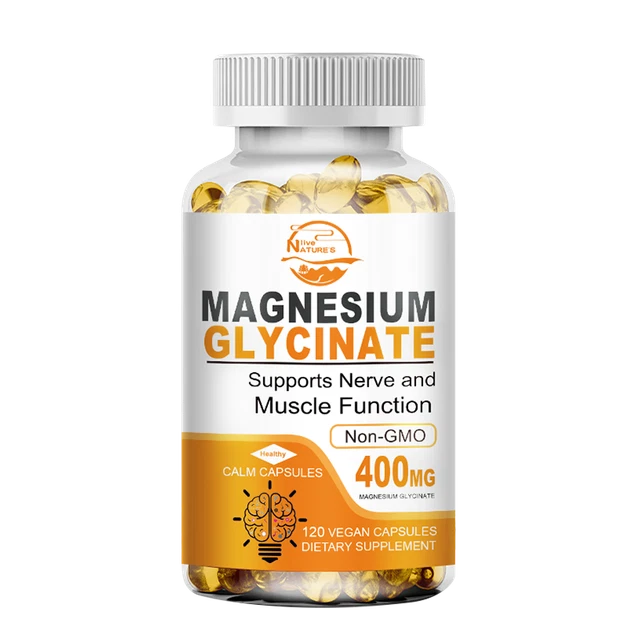 MAGNESIUM GLYCINATE CAPSULES 400mg Sleep,Muscle Support Stress
