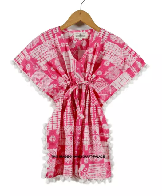 Enfants Filles Robe Coton Imprimé Caftan Été Décontracté Maxi Vêtements Caftan