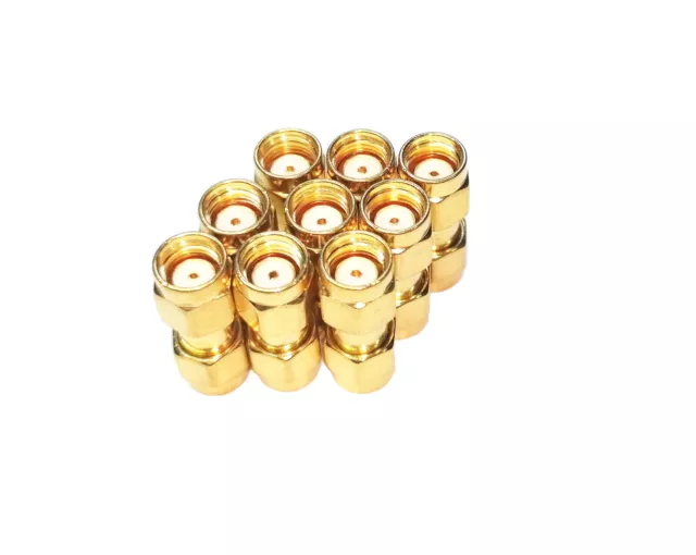 9xRP-SMA Female(weiblich) to Female(weiblich) 50Ohm DC~18GHz Adapter Gold-Plated
