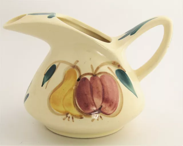 Vintage Puritan Pottery Apple Pear Pitcher Jug Fruit Pattern Slipware