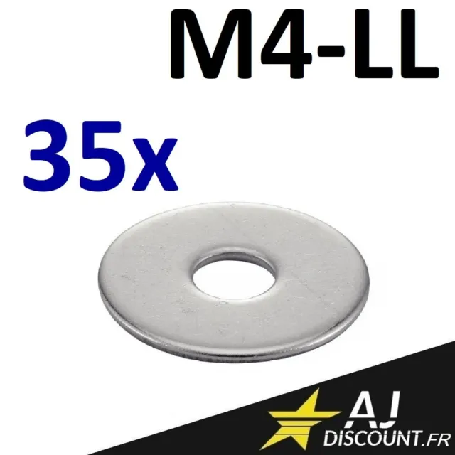 35x Rondelle plate - M4 - Extra Large LL - INOX A2 - LL4 -