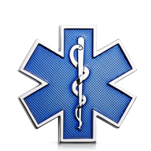 Star of Life Badge Car Auto 3D Metal Sticker WHO Logo Snake Trunk Decor Emblem