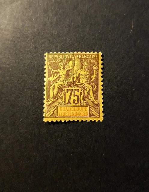 Timbre France Colonie Guadeloupe N°38 Neuf * Mlh 1892 Cote 44€