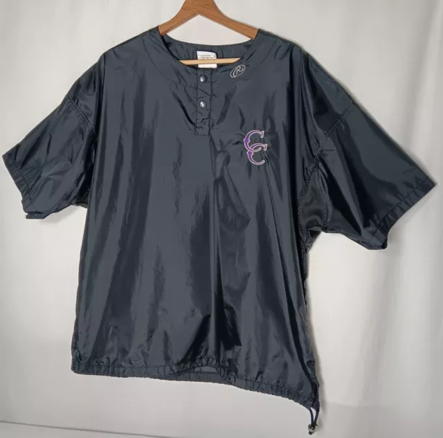 Rawlings Baseball Warm Up Windbreaker M Shirt Jacket Black Vented Athletic CC
