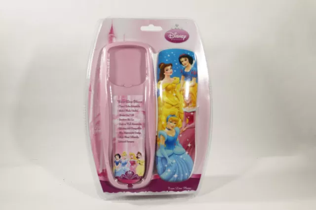 Disney Princess Pink Trim Line Phone Desk With Wall Mount 2008 Collectible Nw1