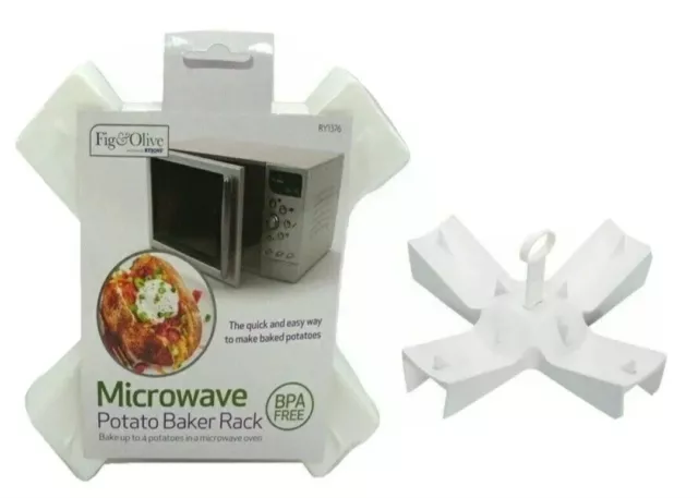 Microwave Potato Baker Rack BPA Free Plastic Baked Jacket Spuds Holder Stand