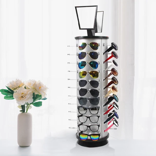 44 Pairs Sunglass Rack Counter Top Turning Display Rack Organizer 360° Rotating