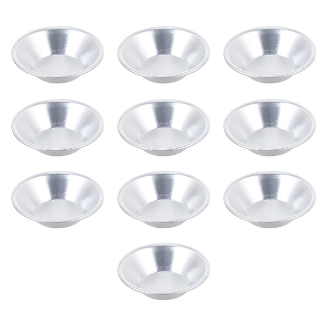 10 piezas Base de tarta de huevo aleación de aluminio Pequeñas tartas rejilla redonda plateada