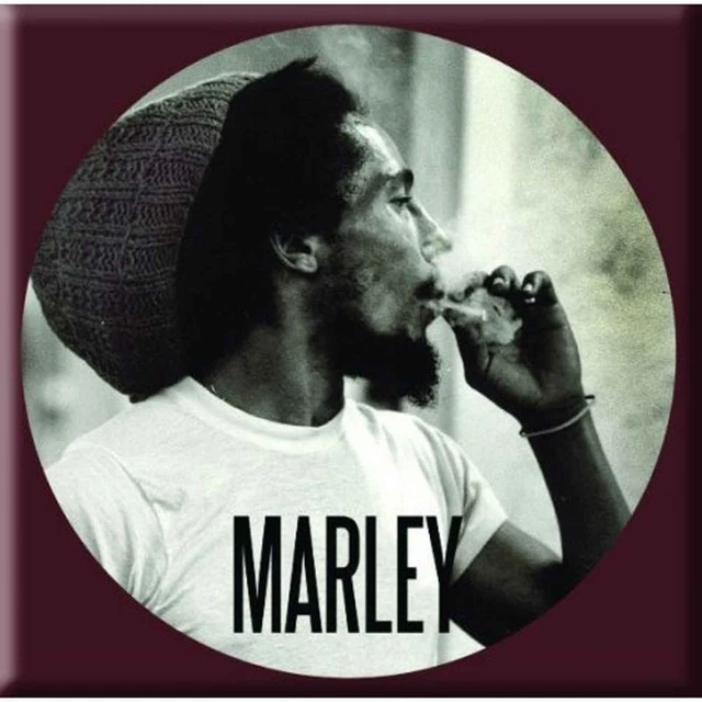 Bob Marley logo cerchio magnetico frigorifero nuovo ufficiale 76 mm x 76 mm
