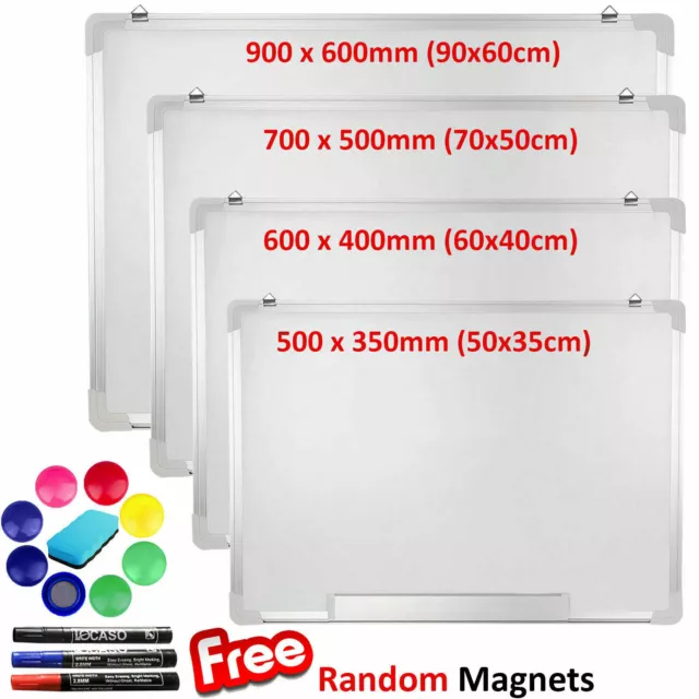 Magnetic Whiteboard Small Large White Board Dry Wipe Office Home School Notice