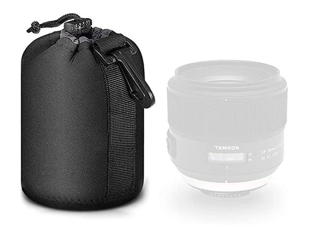 Protective Drawstring Camera Lens Pouch Neoprene Waterproof - Medium UK STOCK