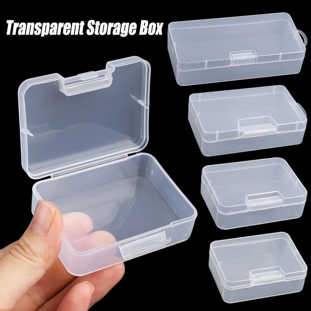 4 Sizes Small Square Clear Plastic Storage Box For Jewelry Diamond Beads Pills