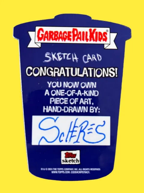 GARBAGE PAIL KIDS at Play Shaped Color SKETCH card SCHERES EVIL Tony The Tiger 3