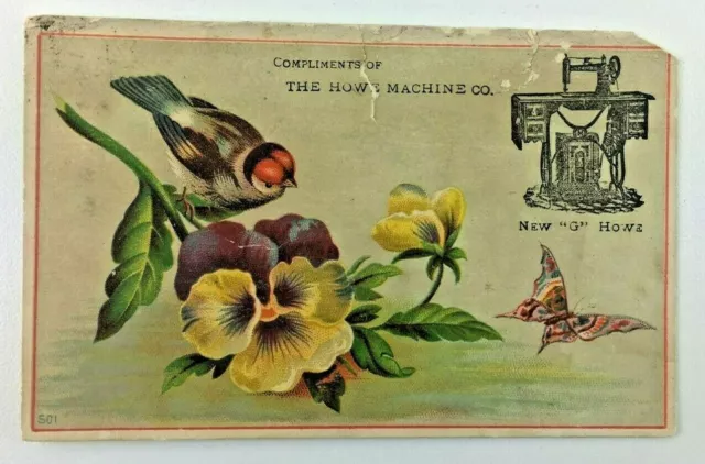 c. 1870 The Howe Machine Co. Trade Card Advertisement Sewing Machines
