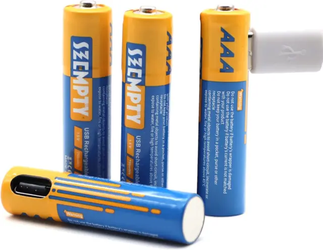 Batterie Ricaricabili Al Litio AAA, 1,5 V, USB, Agli Ioni Di Litio, 750 Mwh Con