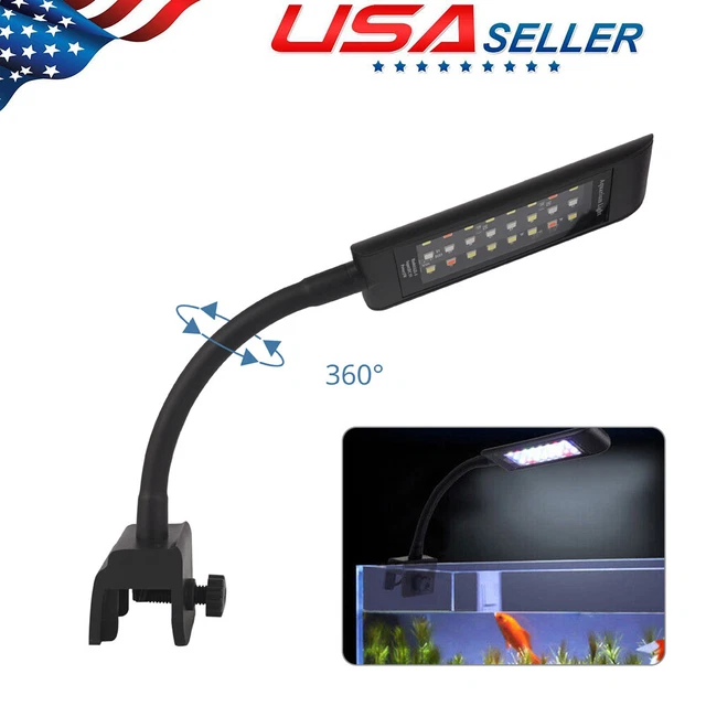 5V LED Aquarium Light Plants Grow Waterproof Clip-on Lamp for Fish Tank US Plug
