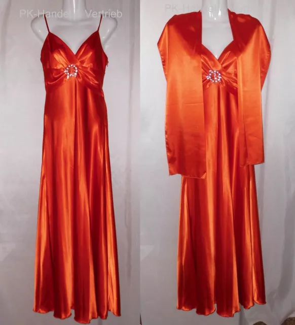 Abendkleid, Brautkleid Gr.36 Orange von Lissa - Paris mit Stola und Brosche