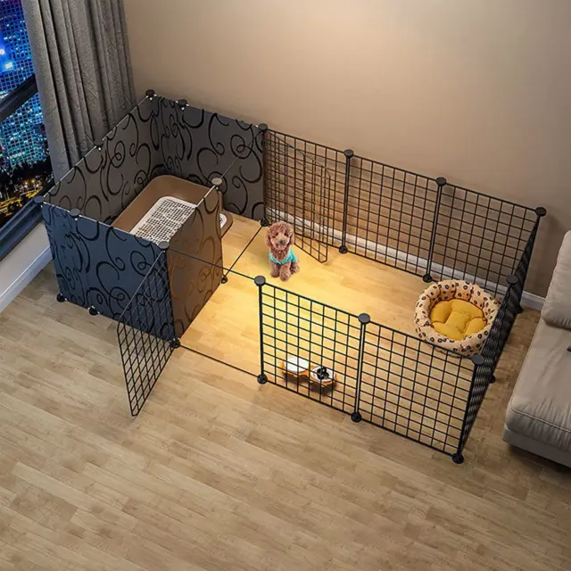 Hamiledyi Dog Playpen Indoor with Door, 14 Panels DIY Puppy Play Pen Portable