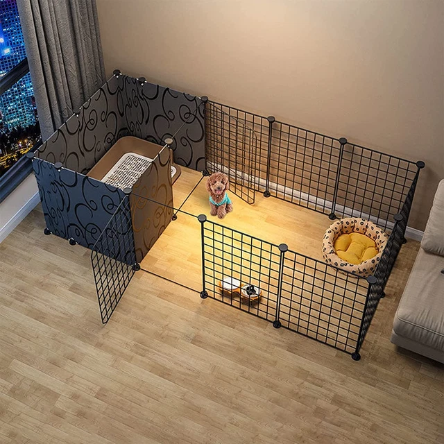Hamiledyi Dog Playpen Indoor with Door, 14 Panels DIY Puppy Play Pen Portable