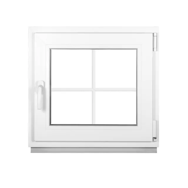 Fenster kunststoff Kunststofffenster mit Sprossen 2 Fach Dreh-Kipp Weiß Premium
