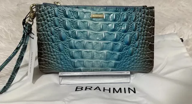 Brahmín Daisy Glossy Blue Ombré Melbourne Genuine Leather Clutch