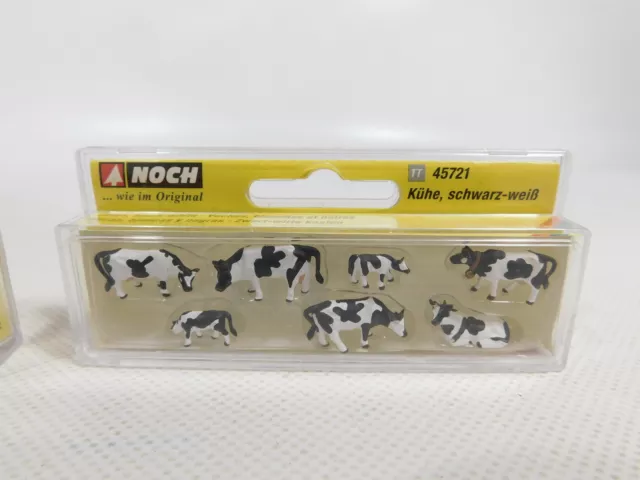 DS18-0,5 #2x Noch Voie Tt Jeu 45721 Vaches Noir-Blanc 45731 Chasse Mint + Box 3