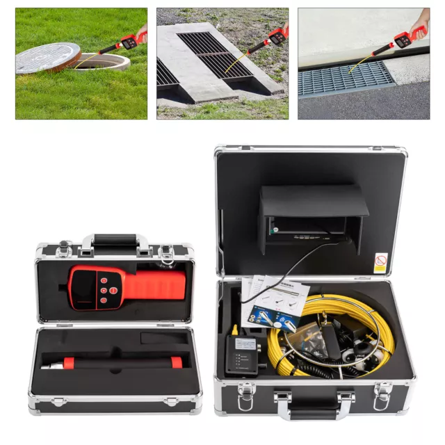 512HZ Sewer Camera with Locator Pipe Inspection Camera with 165FT Cable 7" LCD