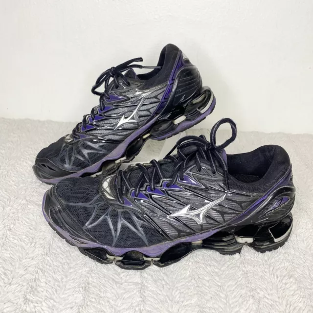 Mizuno Wave Prophecy 7 Running Shoes Black Silver Purple Women’s 10
