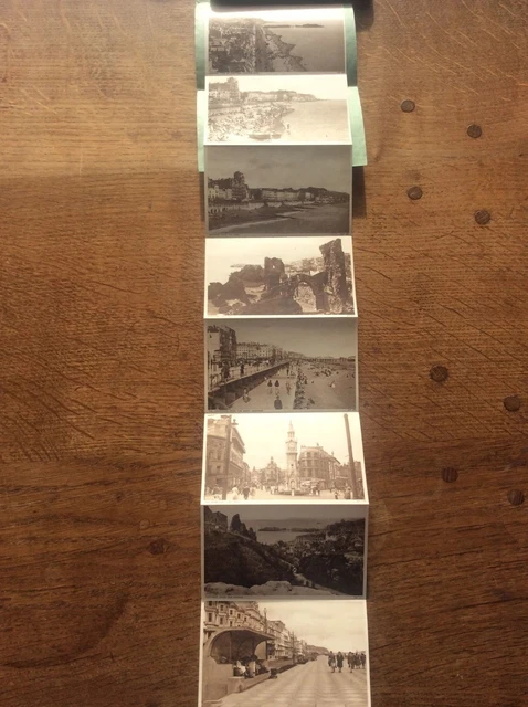 Set 8 Sepia Photographs Postcard Letter Card HASTINGS East Sussex Coast Seaside