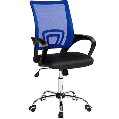 Xenia Sedie ufficio Xenia design poltrona sedia girevole regolabile stoffa nera rete 