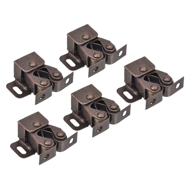 Retro Cabinet Door Double Roller Catch Ball Latch with Prong 32mm Bronze 5pcs