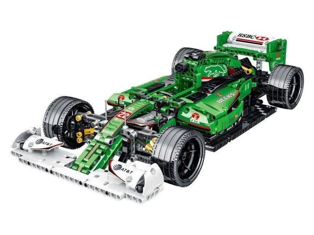 BUILDING BLOCKS SET MOC Green Formula Racing Car DIY Model Bricks Toy ...