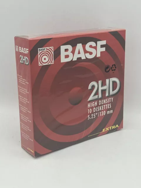 NEU: 10 Stück  BASF 2HD EXTRA Disketten 5,25" OVP ungeöffnet versiegelt