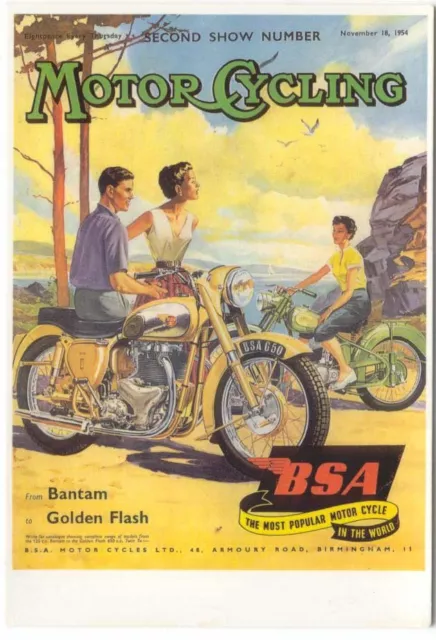 BSA Motor Cycling Modern colour postcard by Mayfair