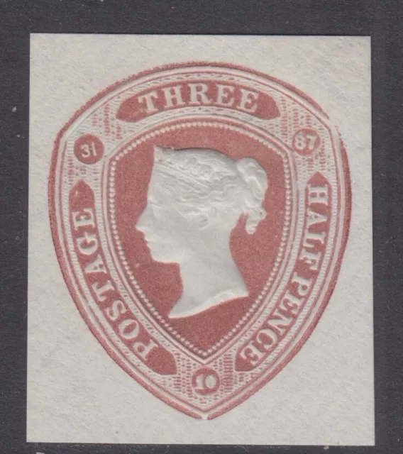 QV GB 1½d Brown Embossed postal stationery - Mounted Mint - Victorian