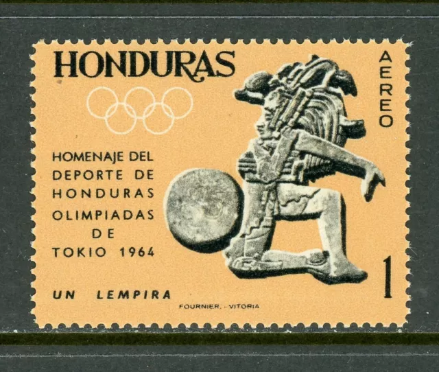 Honduras Scott #C342 MNH OLYMPICS 1964 Tokyo 1l light ocher $$