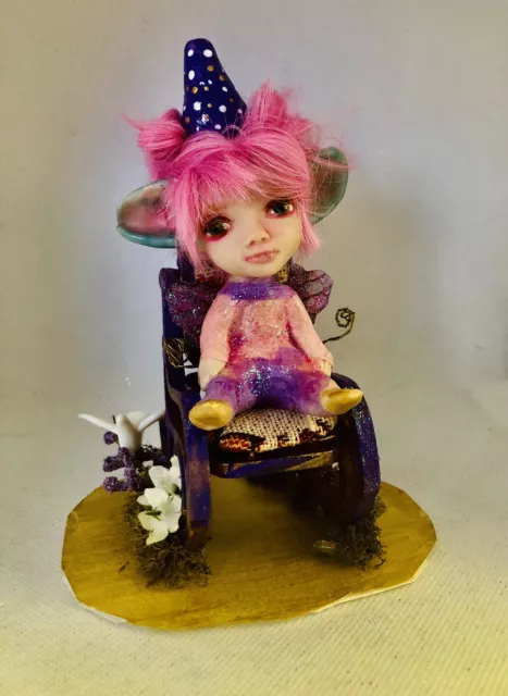OOAK Polymer Clay Fairy Miniature Magical *Darling Princess Pink Coralee*
