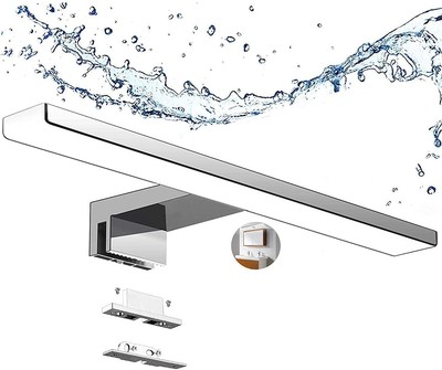 Azhien Lampe Miroir Salle de Bain 10W 1200LM 40cm Blanc Neutre 4000K 230V IP44 Lampe Miroir 3 en 1 Miroir Lumineux LED Non Scintillement Étanche Lamp de Miroir,400mm 