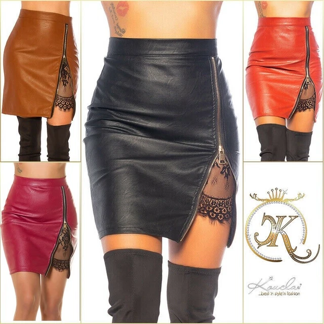 Eliacher Mini Jupe Moulante En Jean Taille Haute Avec Fermeture