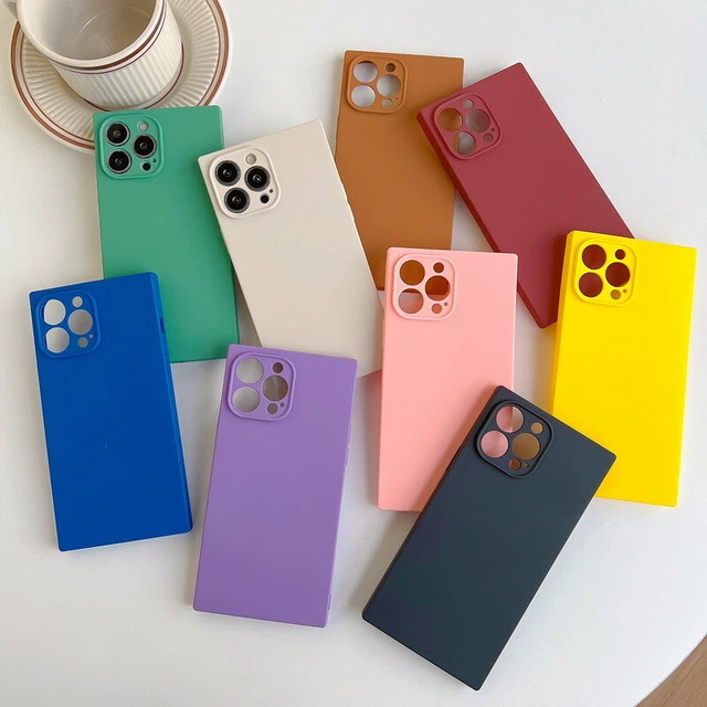 Case For iPhone 14 13 12 Pro Max 11 XS XR Square ShockProof Silicone Soft Cover